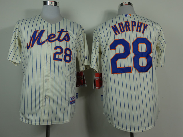 Men New York Mets #28 Murphy Cream MLB Jerseys->new york mets->MLB Jersey